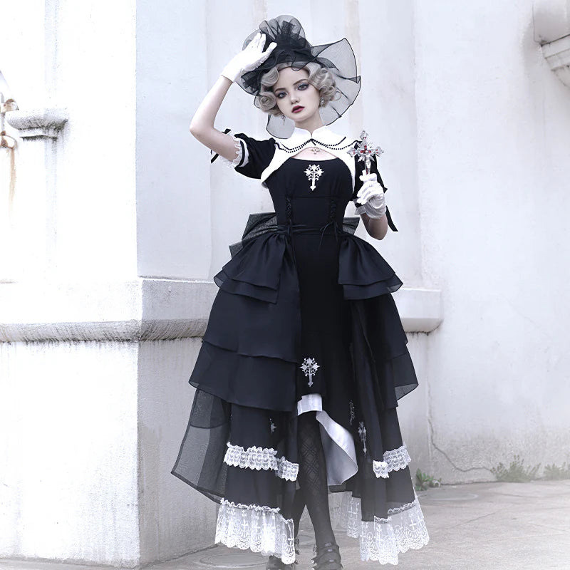 With PUJI - Prayer of the Dead - Gothic Nun Lolita OP Dress