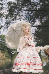 Bodhi Lolita - Strawberry Fruit Tea - Chiffon Long Sleeve Sweet Lolita Blouse