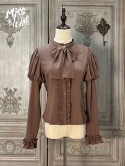 Miss Point - Classical Chocolate - Classic Lolita Blouse Customized Reteo Lolita Shirt
