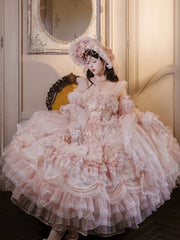 Cat Fairy - Runaway Princess - Pink Wedding Lolita Dress, Plus Size Friendly