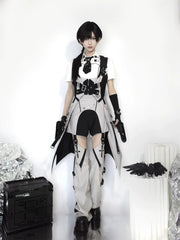 Letters from Unknown Star - Sky Core Record - Ouji Lolita Shorts Suits Short Sleeve Dress Set