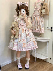 Akiyama Future Studio - Kawaii Little Bear Lolita Salopette Daily Lolita JSK