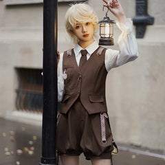 Letters from Unknown Star - Detective Rabbit Kiri - Spring Ouji Lolita Outfits Backpack Pants and Vest