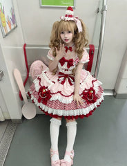 Sakurahime - Berry Sweetheart - Sweet Lolita OP Suit Old School Lolita Dress and Top Hat