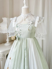 Cornfield Lolita - Wind Singing Lily - Qi Lolita Embroidered Dress Suit