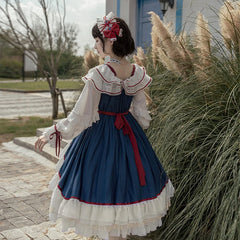 With Puji～Snow White - Lolita Flounce Hemline OP Dress
