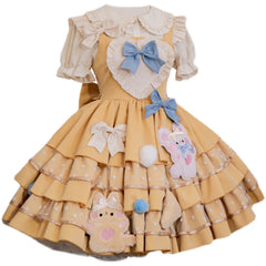 OCELOT - Bear Cheese - Sweet Lolita Jumper Dress Yellow Lolita JSK