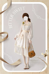 BitterSweet - Elegant Lolita Skirt Set V-neck Long Sleeve Shirt