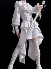 Princess Chronicles - Rabbit Theater White Moonlight - Ouji Lolita Shorts Set Corset and Rabbit Hat Accessory