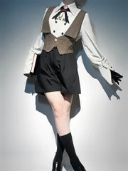 Designer's Gift - Narrative Poem - Ouji Lolita Shorts Suit with Shirt Cape and Vest