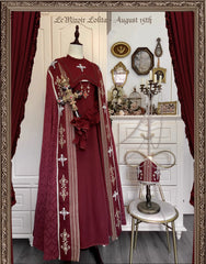 LeMiroir - Moonlit Prayer - Long Nun Lolita Bishop Cape, Cross Details