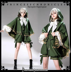 Princess Chronicles - Bunny Feather - Ouji Lolita Shorts Set with Hooded Vest with Bunny Ear