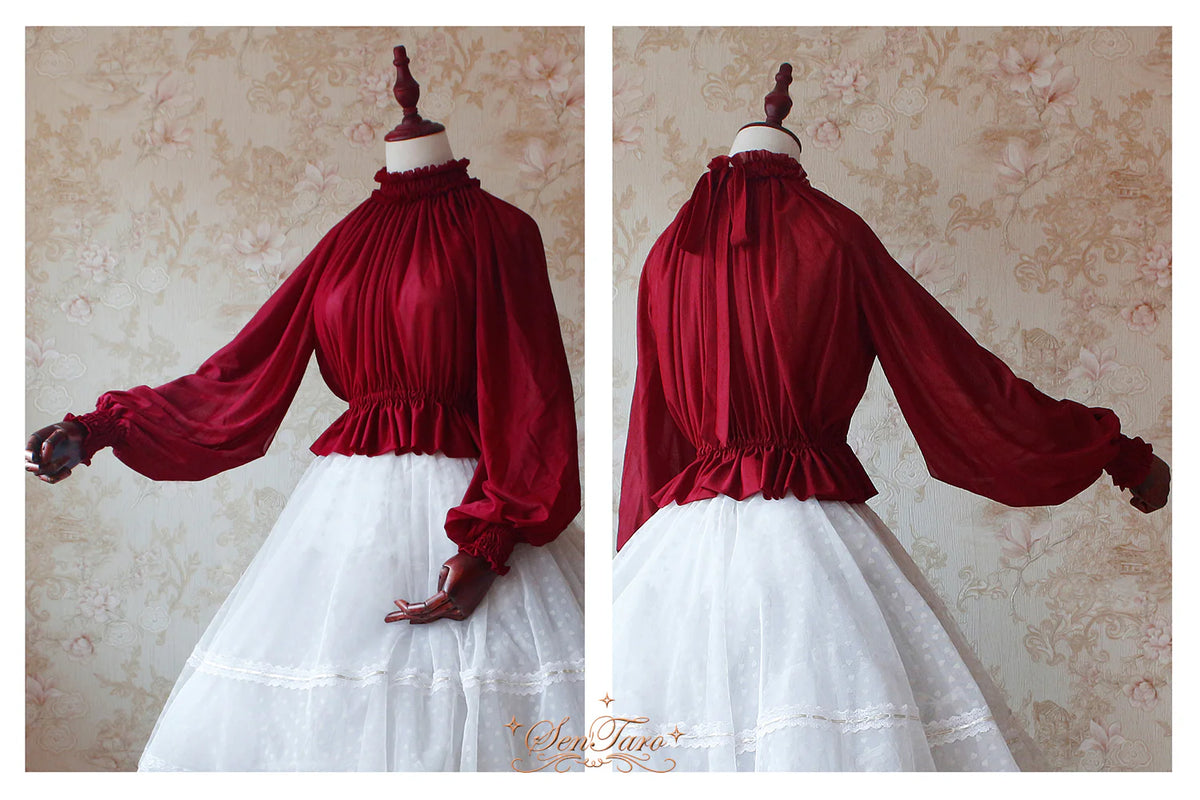 SenTaro - Little Pudding - Long Puff Sleeve Lolita Blouse