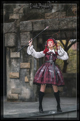 DuskProphecy - Coccyx - Elegant Lolita Dress High Waist Fishbone Print JSK Set