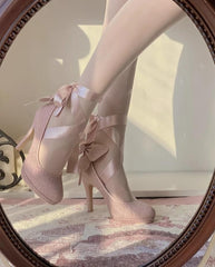 Pure Tea For Dream - Butterfly Specimen - Shiny Ballet Lolita Shoes Sweet Lolita Platform Heels