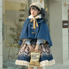 YingLuoFu - Winter Lolita Skirt Set - Starry Court Retro Palace SK Cloak