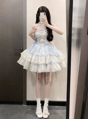 Platycodon House - Love Goddess - Elegant Lolita Dress Halter Puff Princess JSK Dress