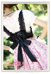 Chess Story - Black Cat Paradise - Kawaii Lolita Pink Black JSK
