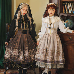 Miss Point - Demon Hunting Notes - Fishbone Gothic Lolita Skirt