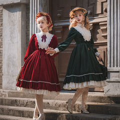 Miss Point - Customized Lolita Dress Vintage Elegant Velvet OP Dress