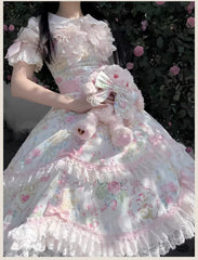 TaTaTa Lolita - Spring 2025 - Old School Lolita Jumper Dress, Floral Prints