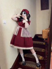 Uncle's Workshop - Mist among Flowers - Sweet Lolita OP Ruffles Lolita Apron and KC