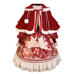 Sweet Date - Christmas Lolita OP Red Lolita Cape