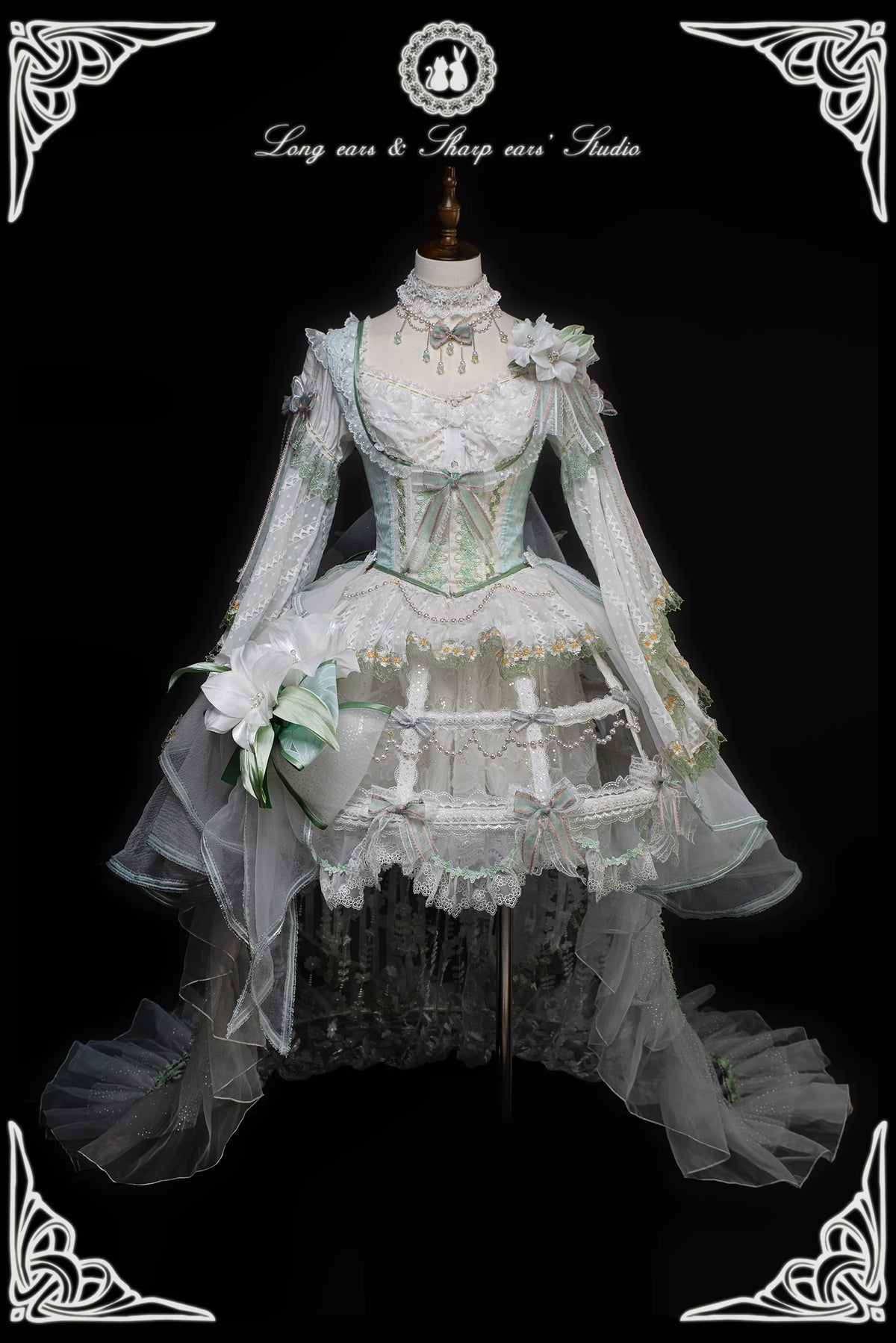 Long and Pointed Ears - Lily Overture - Wedding Lolita Dress Set Bridal Dress