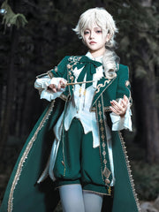 Letters from Unknown Star - Divine Envoy - Ouji Lolita Shorts Suit Military Lolita Coat and Shirt