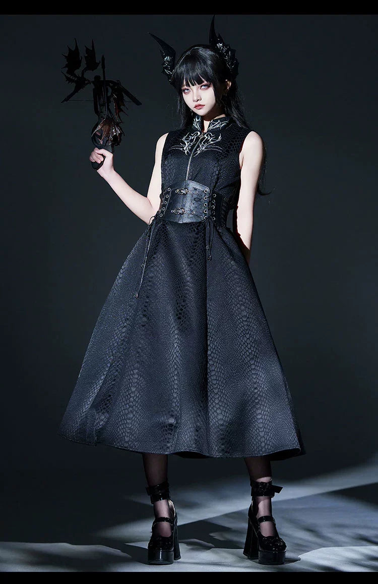 Morning mist and warbler - Dragon Scale - Gothic Lolita Jumper Dress Goth Coat