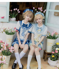 Forest Fluorescent Carps - Small Animal Team - Ouji Lolita Suit Male Lolita Shirt Shorts