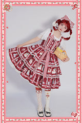 Infanta-Strawberry Tea - Tiered Ruffles Lolita JSK