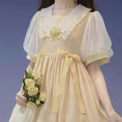 EESSILY - Afternoon Courtryard - Kawaii Lolita Summer Embroidery OP