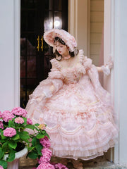 Cat Fairy - Runaway Princess - Pink Wedding Lolita Dress, Plus Size Friendly