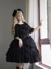 Eieyomi - Iris Love - Gothic Princess Lolita JSK Dress + Elegant Chiffon Top