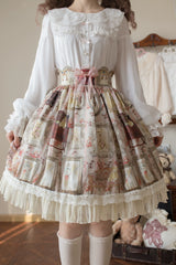 Flower Banquet - Sweet Lolita Blouse Embroidered Shirt with Long Sleeve