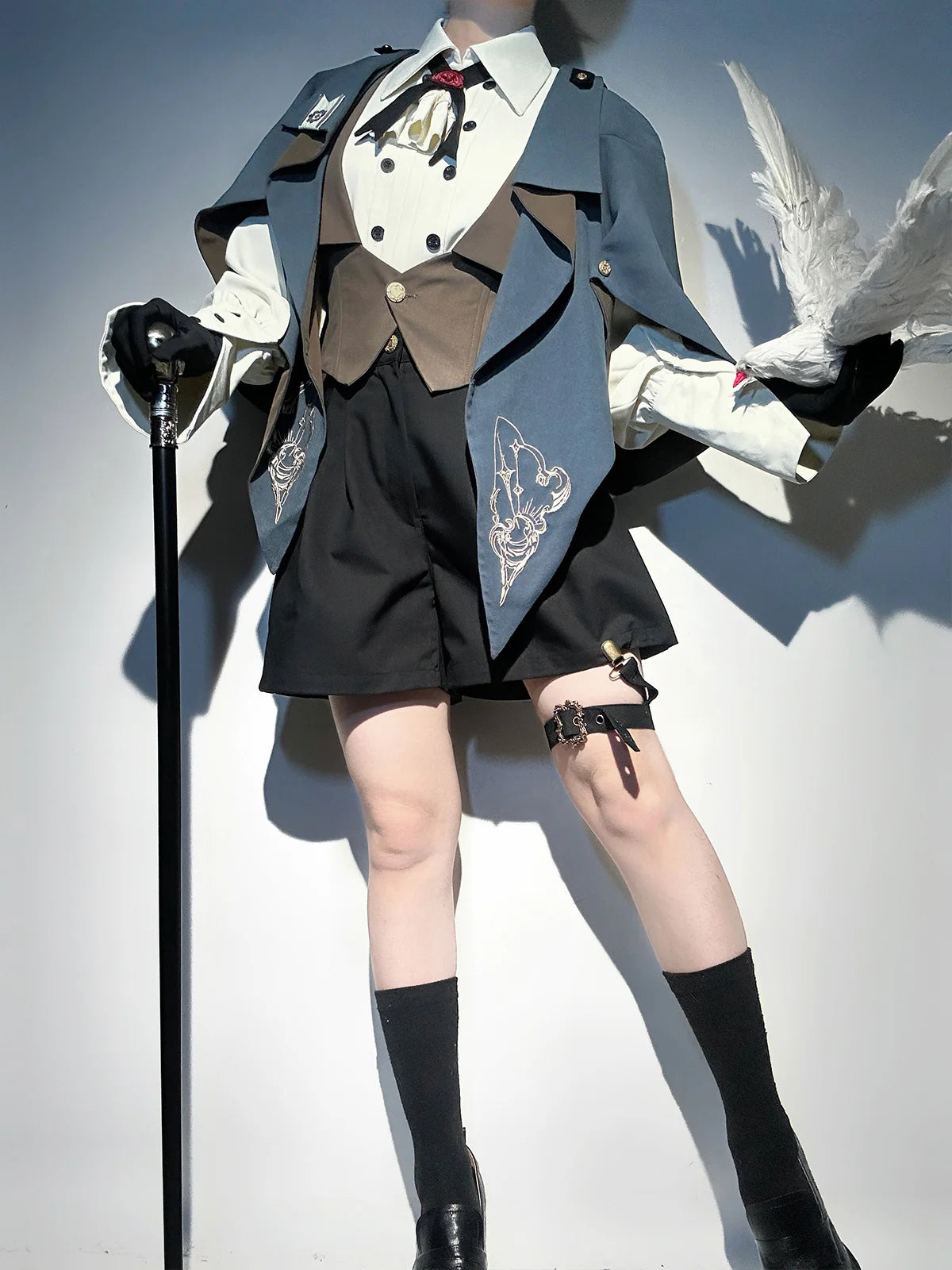 Designer's Gift - Narrative Poem - Ouji Lolita Shorts Suit with Shirt Cape and Vest