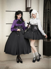 With PUJI - Thorny Night - Gothic Lolita Bust-supporting Skirt With Removable&Adjustable Strap