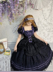 Alice Girl - Yesterday Morning Mist - Classic Lolita OP Bust-supporting Tiered Ruffles Lolita Dress