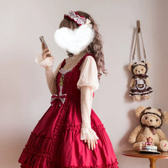 Cheese Cocoa - Doll Story - Cotton Lolita JSK Dress Open Front Kawaii Shirt