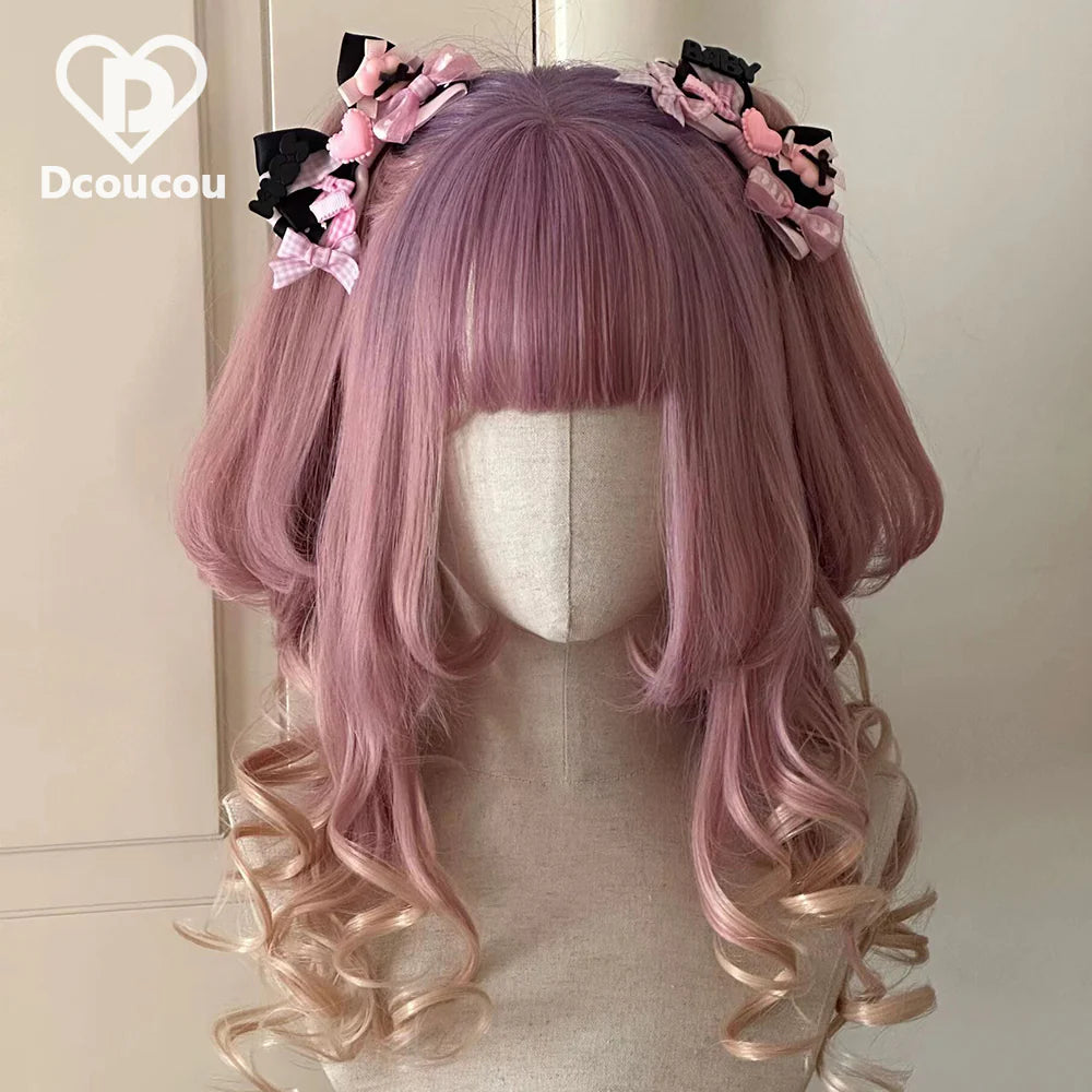 Dcoucou - No-Heart Rabbit 45cm Long Curly Ponytail Wig Multicolors
