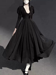 Wanqingyuan - Halloween Gothic Lolita OP Nun Style Long Sleeve Dress