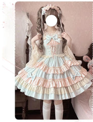 ZhiJinYuan - Sweet Mousse - Sweet Lolita JSK in Playful Colors with Bow Decoration