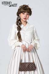 Bitter Sweet - Late Spring - Vintage Lolita Shirt Lace Long Sleeve Blouse