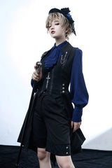 Princess Chronicles - Black and Blue - Male Lolita Ouji Swallowtail Vest