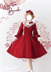 Miaoplus - Winter Birch Forest - Elegant Lolita OP Dress Corduroy Long Sleeve Winter Dress
