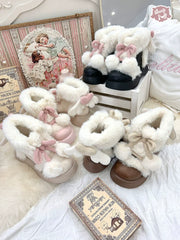 Sheep Puff - Fluffy Qubi - Winter Lolita Shoes Sweet Warm Snow Boots with Plush