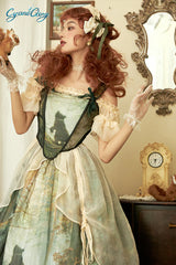 Cyan - Morning of Pine Forest - Elegant Lolita Bear Print Skirt