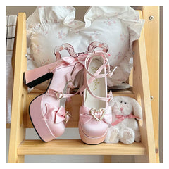 Cheesecake - Mousse Heart - Sweet Lolita High Heel Shoes Mary Jane Love Heel Shoes