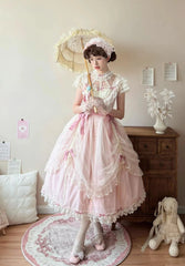 Uncle's Workshop - Fluttering Cherry Spring Strings - Cotton Sweet Lolita JSK Dress